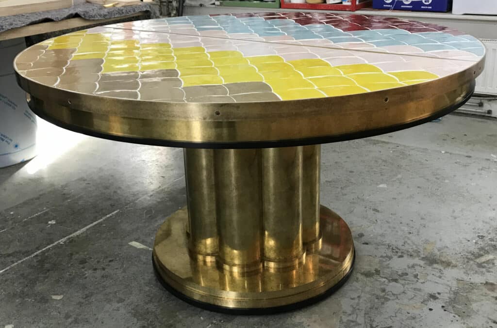Antiqued Brass with Mosaic Top